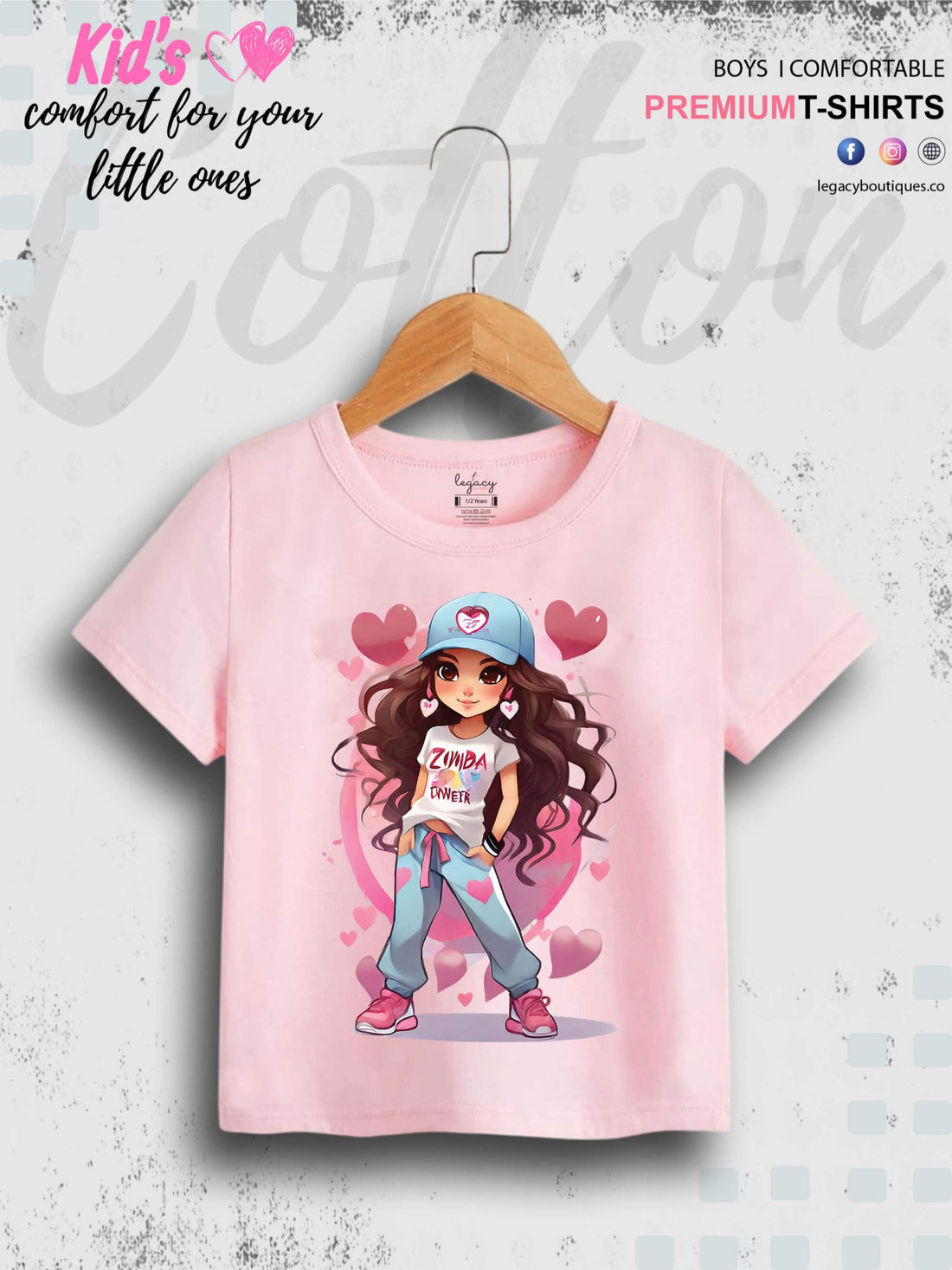 Zimba Forever Cartoon Doll Printed Premium Quality T-Shirt For Baby Girls In Cheapest Price Only In Dhaka Legacy Boutiques Legacy Boutiques