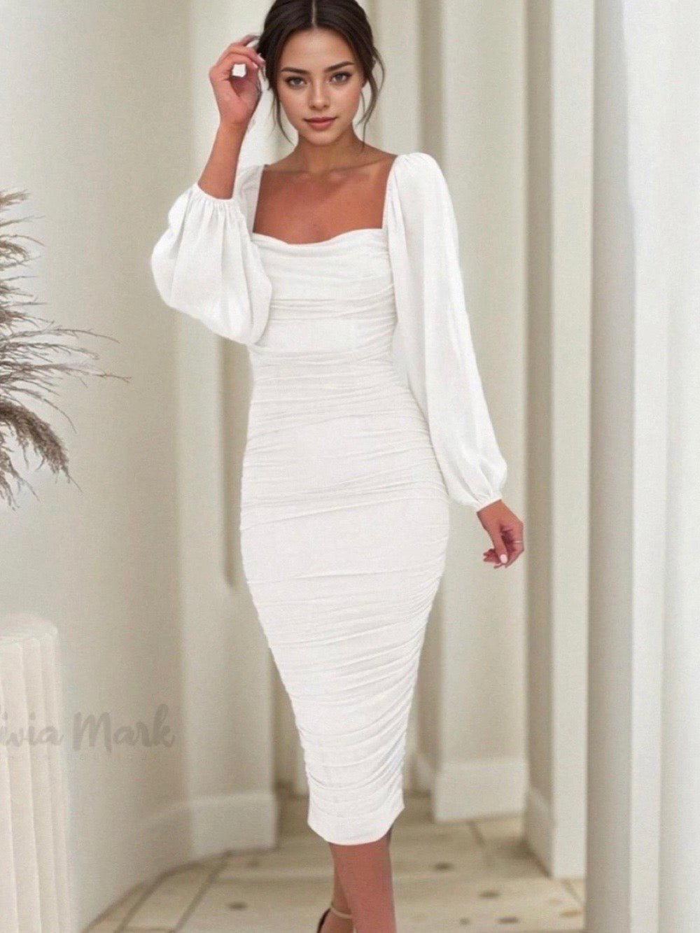 Black Zip-Ruched Bodycon Dress - Legacy Boutiques Black Zip-Ruched Bodycon Dress - Legacy Boutiques
