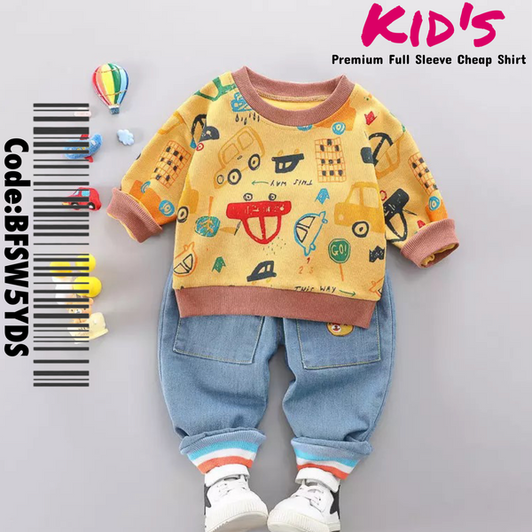 Sweater Children's Clothing Sets Boys Girls Kids Sets Children's Autumn Children's Clothing Striped Cartoon And Jeans Two-Piece Sets - Legacy Boutiques