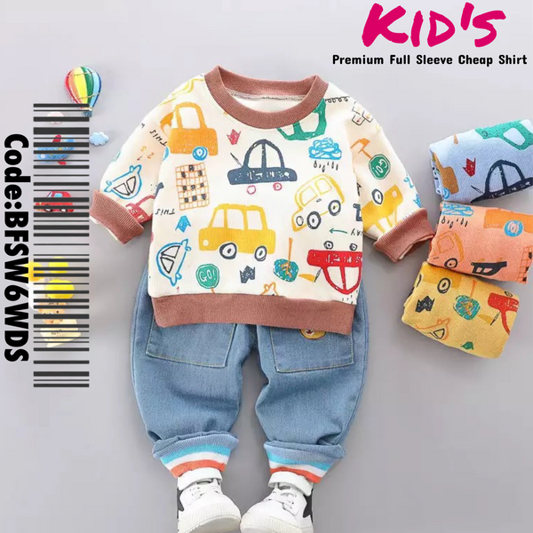 Sweater Children's Clothing Sets Boys Girls Kids Sets Children's Autumn Children's Clothing Striped Cartoon And Jeans Two-Piece Sets - Legacy Boutiques