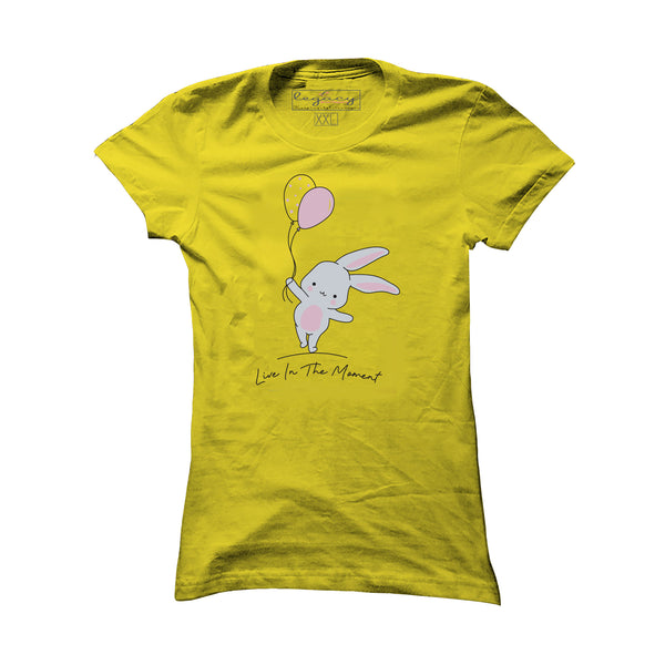 Ladies Short Sleeve cotton T-Shirt Yellow - Legacy Boutiques