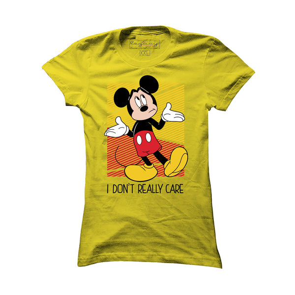 Ladies Short Sleeve cotton T-Shirt Yellow - Legacy Boutiques